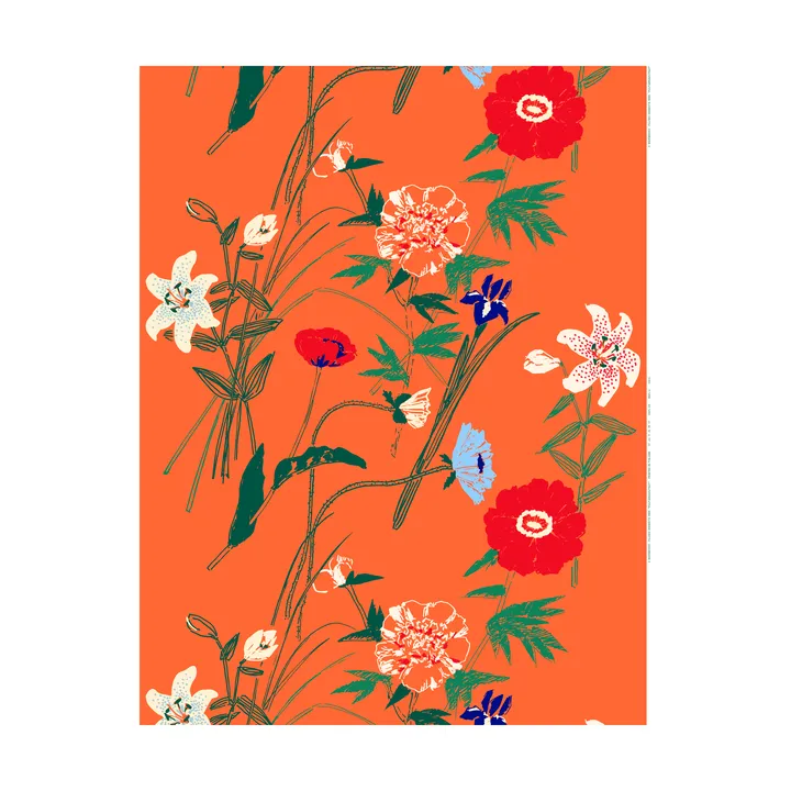 Puutarhakutsut cotton fabric - Orange - Marimekko