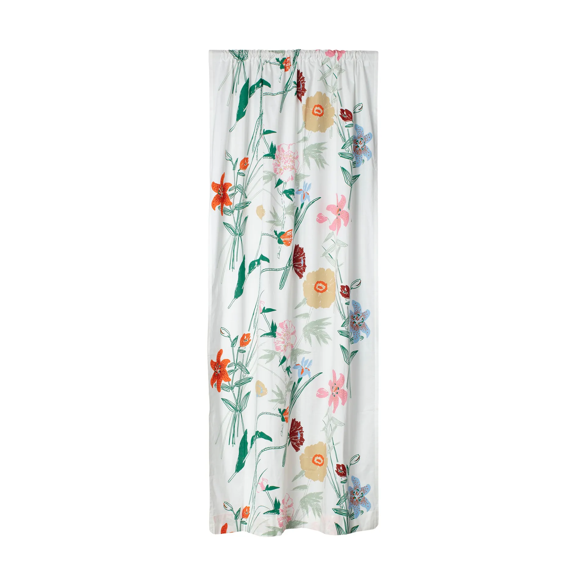 Puutarhakutsut curtain length 135x245 cm, White-green-orange-beige Marimekko