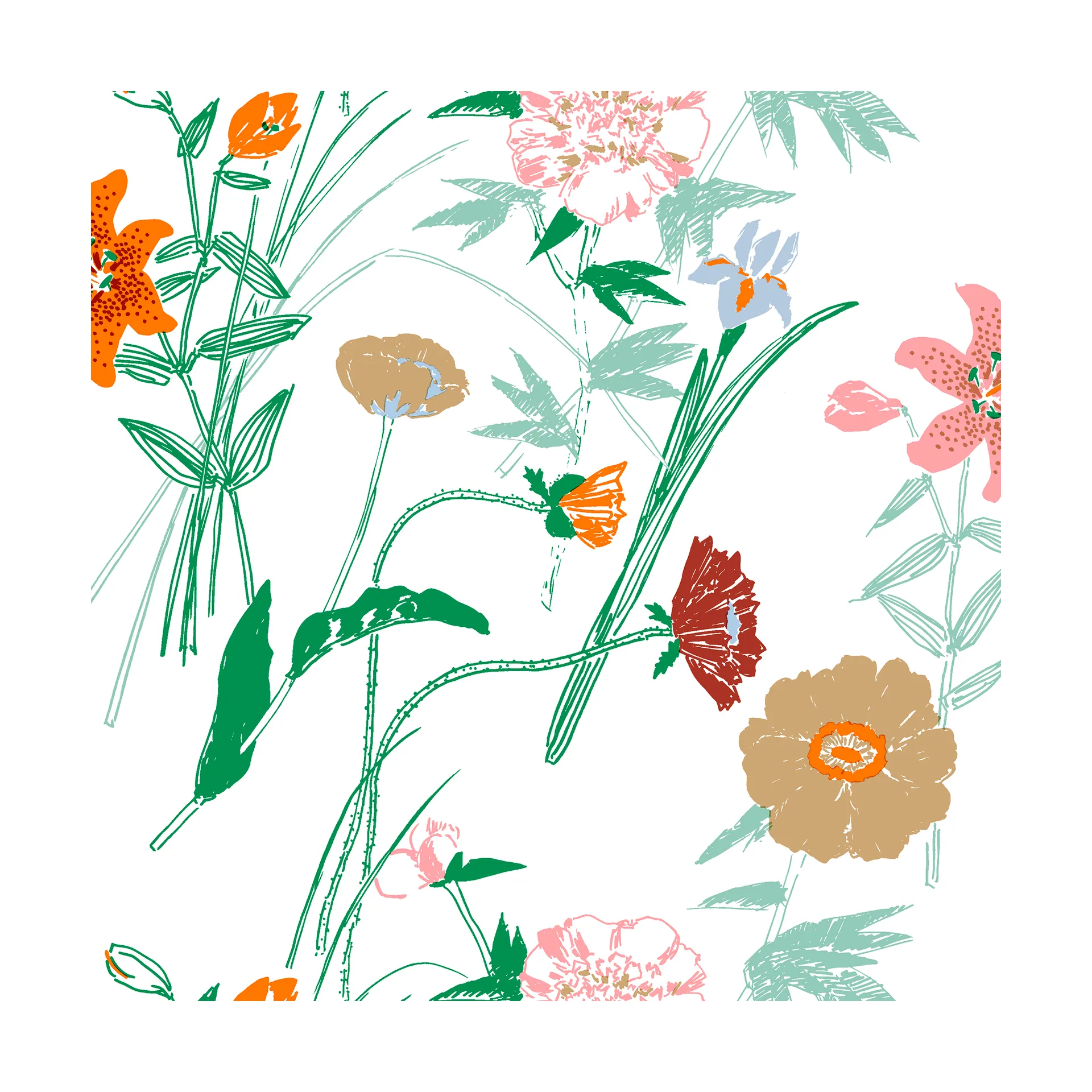 Puutarhakutsut napkin 33x33 cm 20-pack, White Marimekko