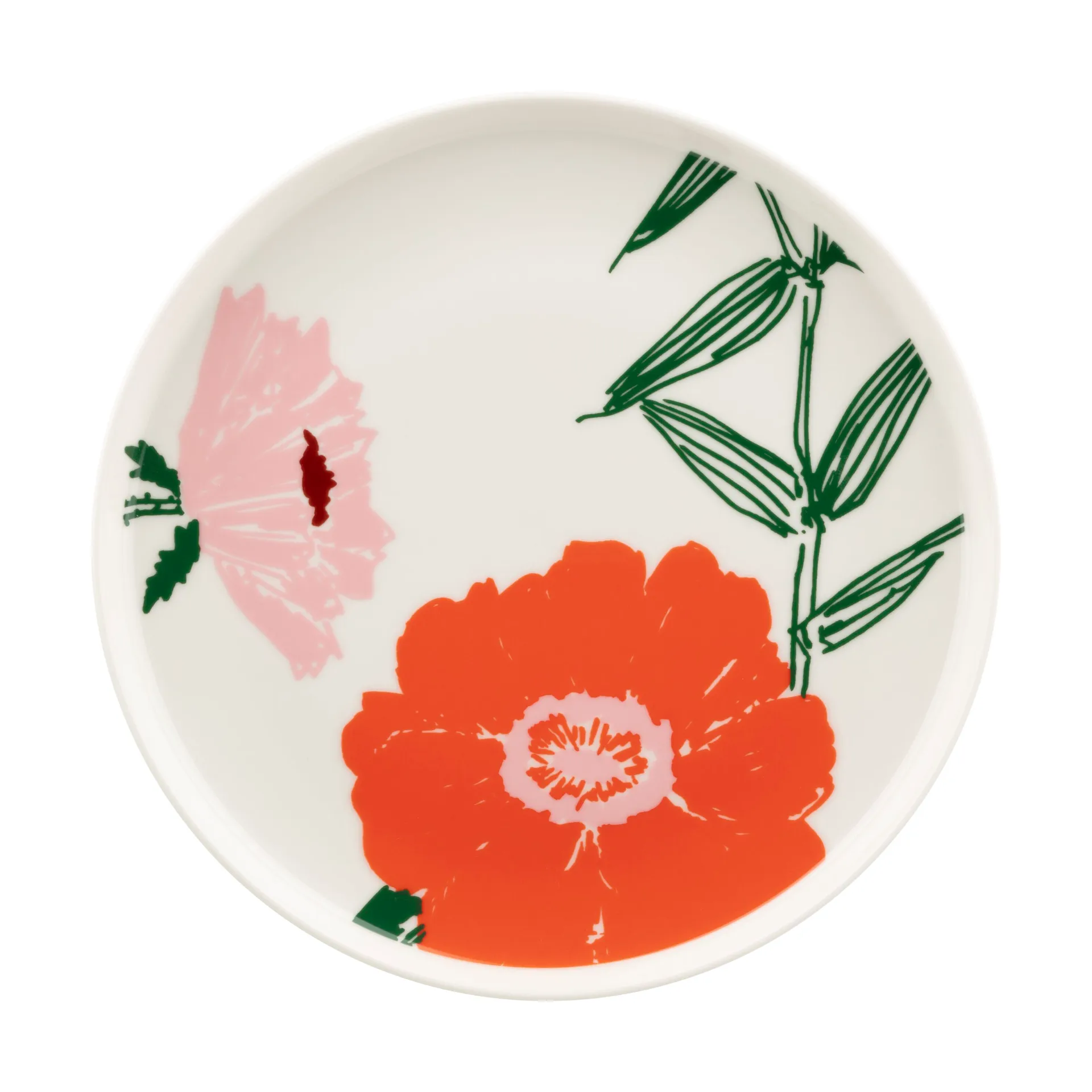 Puutarhakutsut plate Ø20 cm, White-green-orange Marimekko