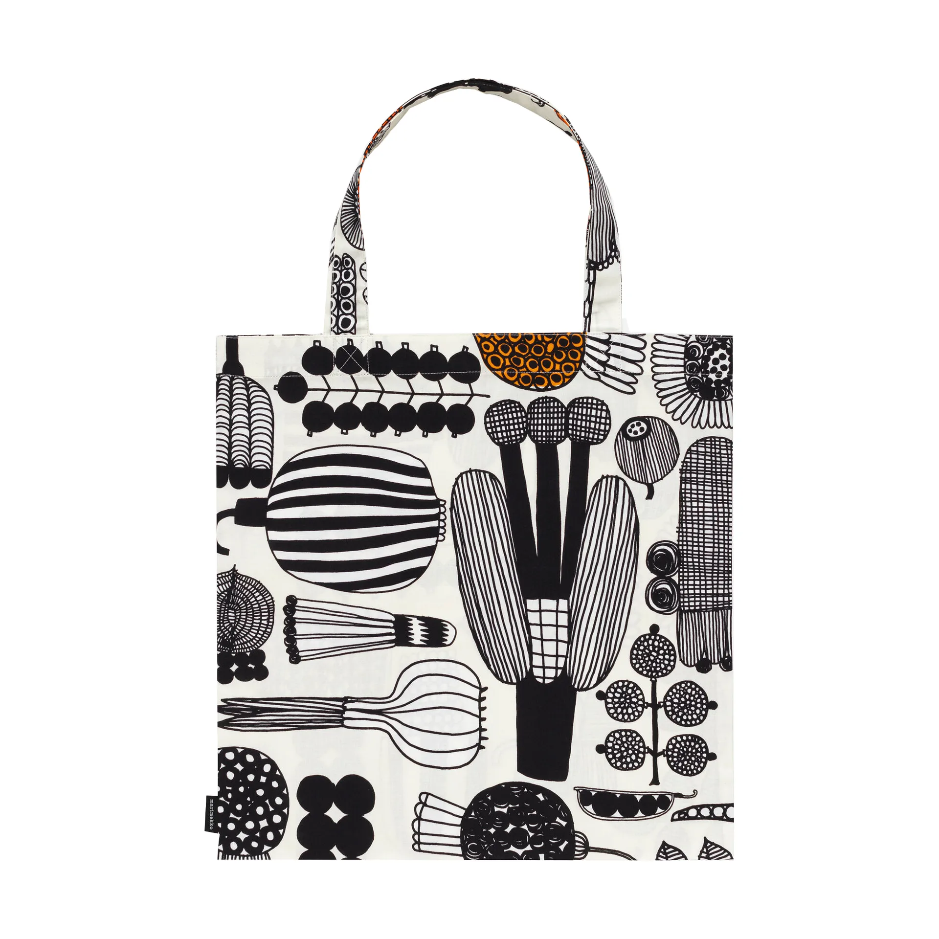 Puutarhurin parhaat bag 44x43 cm, White-black-orange Marimekko