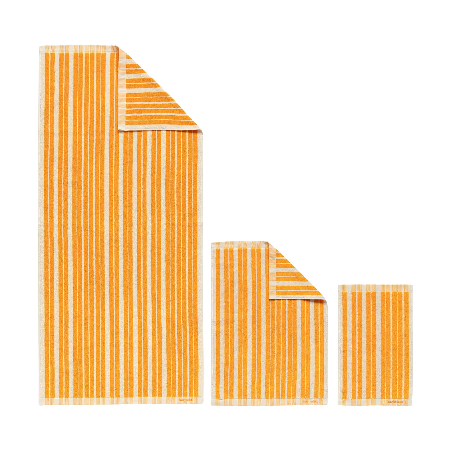 Raide towel set 3 pieces, Yellow Marimekko