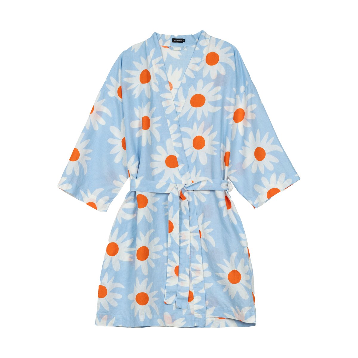 Marimekko Rakastaa ei rakasta bathrobe Orange-Off-white-light blue
