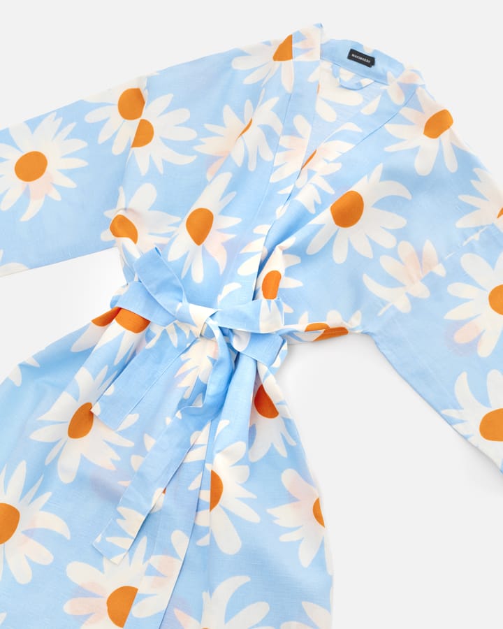 Rakastaa ei rakasta bathrobe, Orange-Off-white-light blue Marimekko