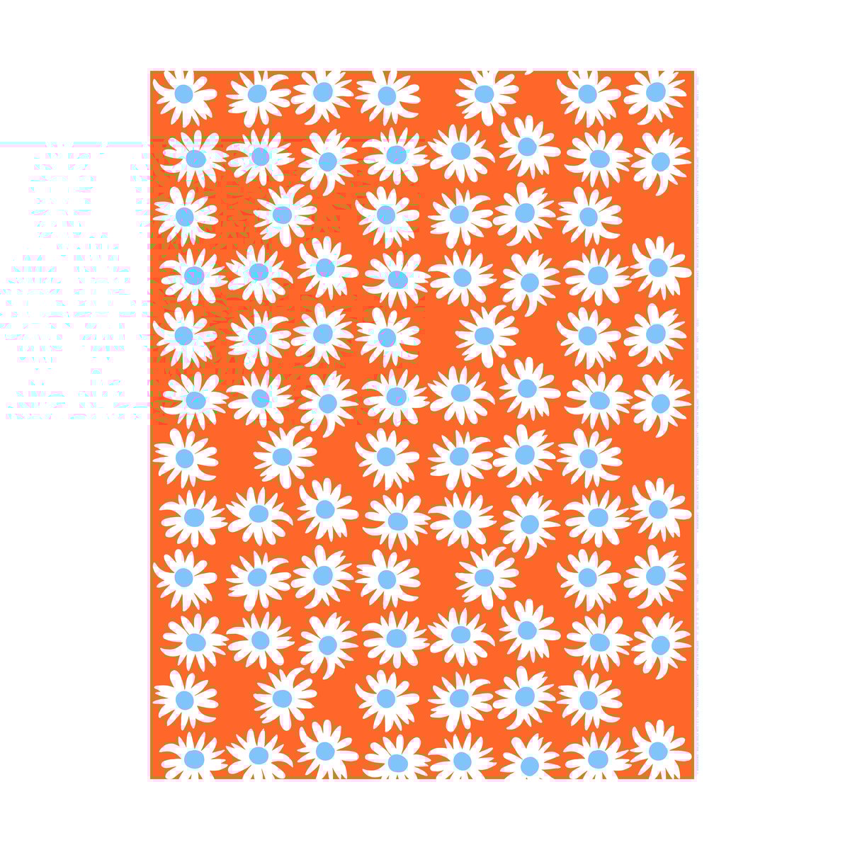 Marimekko Rakastaa ei rakasta cotton fabric Orange-Off-white-light blue