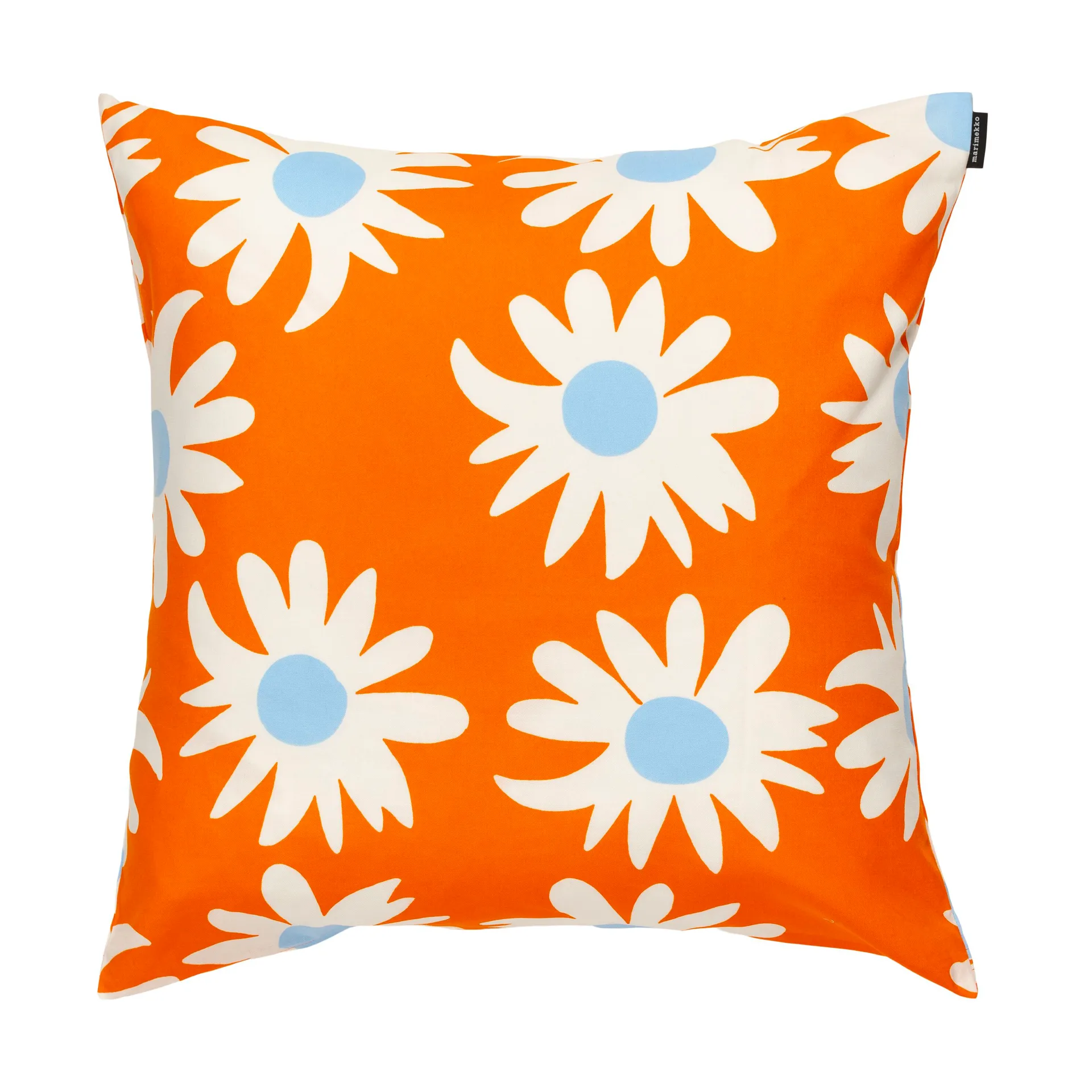 Rakastaa ei rakasta cushion cover 50x50 cm, Orange-Off-white-light blue Marimekko
