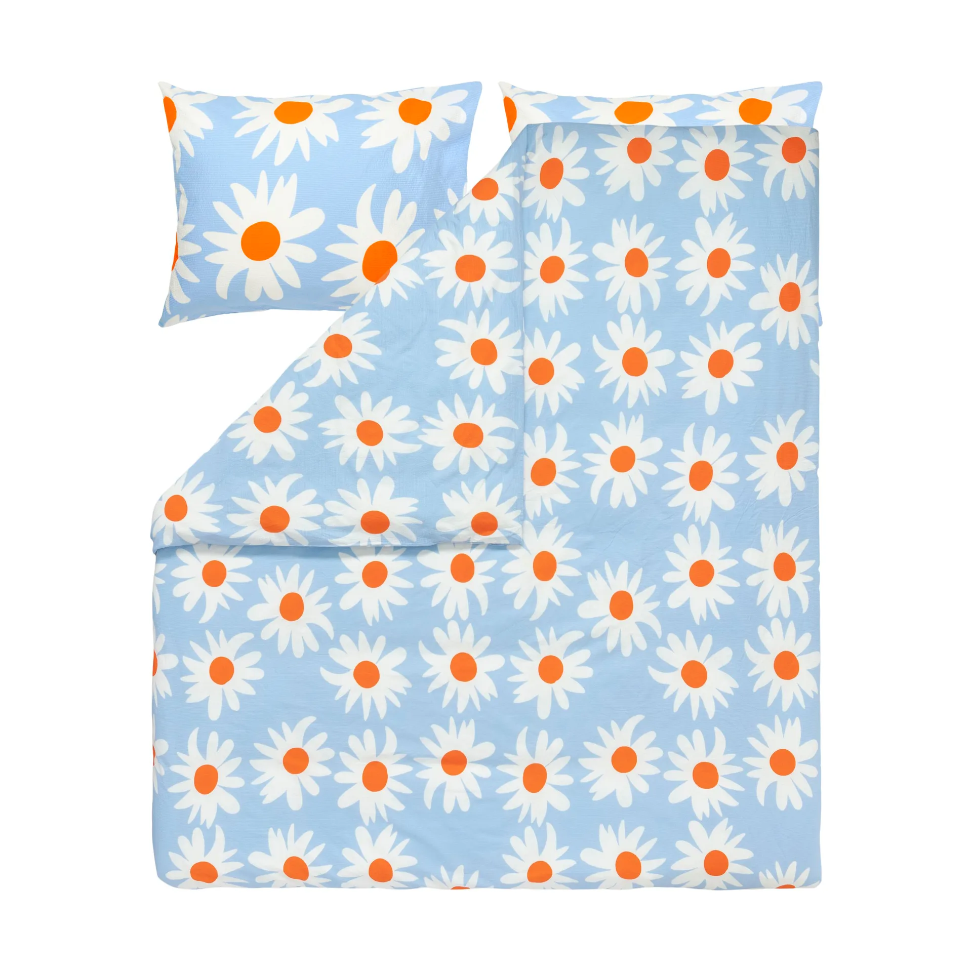 Rakastaa ei rakasta duvet cover 240x220 cm, Orange-Off-white-light blue Marimekko