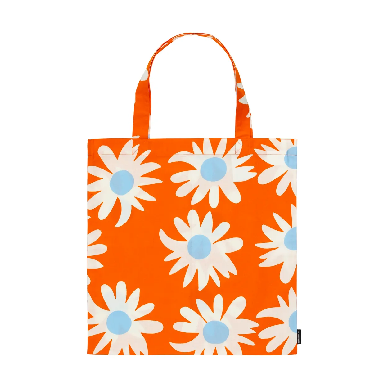Marimekko Rakastaa ei rakasta tote bag 44x43 cm Orange-Off-white-light blue