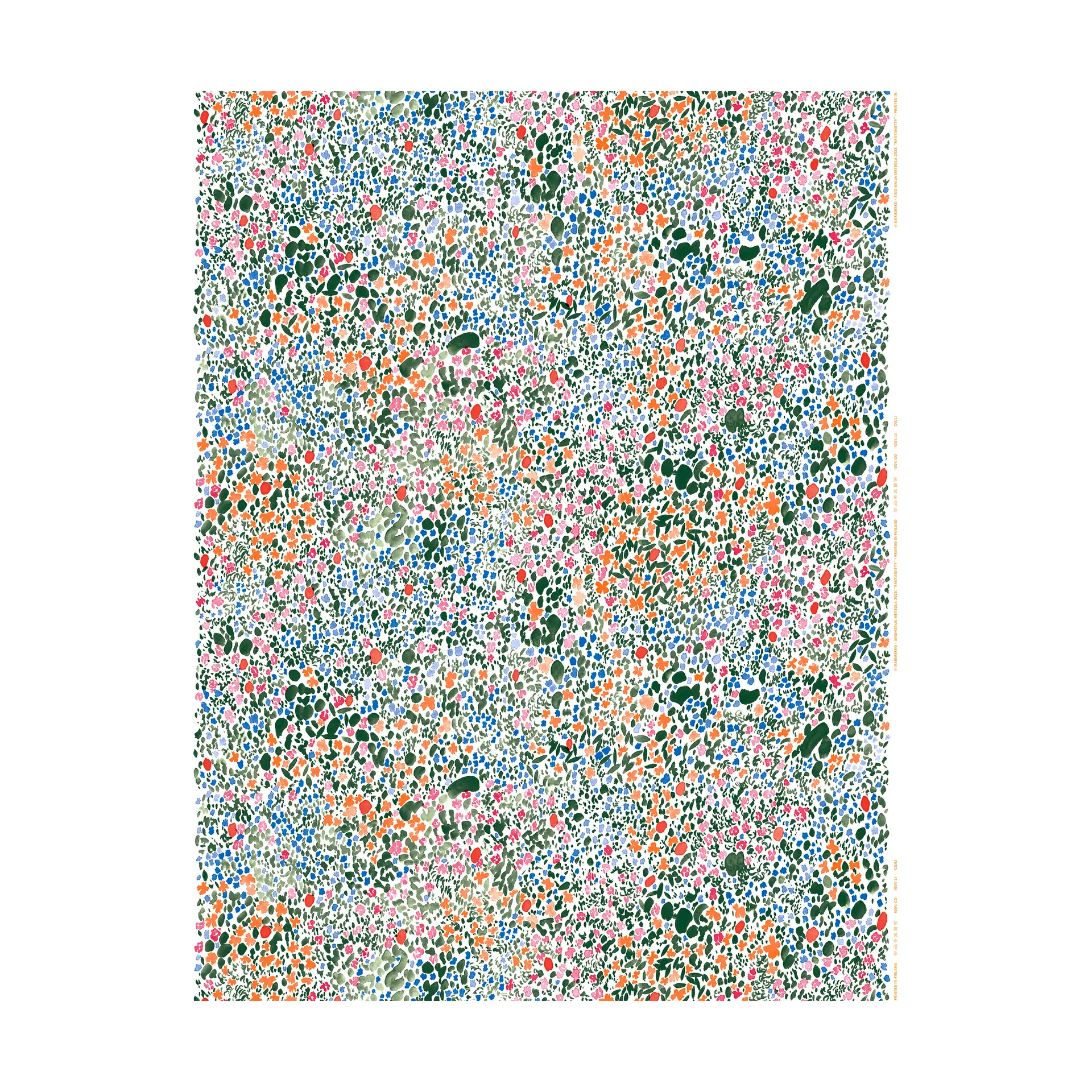 Rantaniitty cotton fabric, White-multi Marimekko