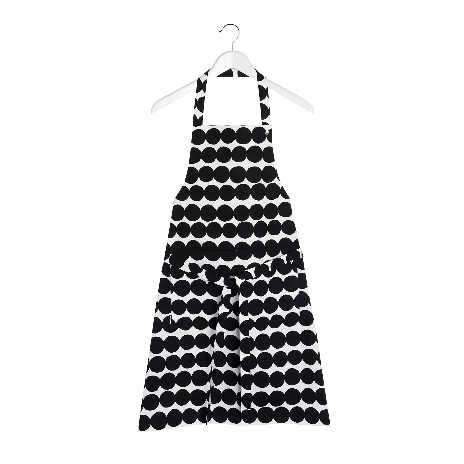 Räsymatto apron, black-white Marimekko