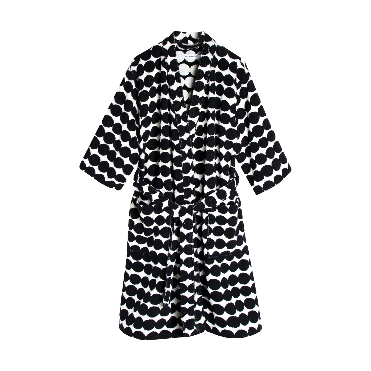Marimekko Räsymatto bathrobe Black, L | Scandinavian Design | Dressing gowns & bath robes | Black