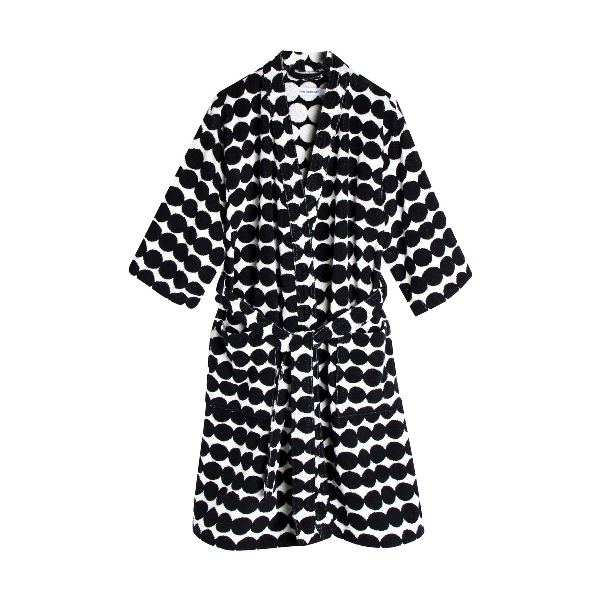 Marimekko Räsymatto bathrobe Black, L | Scandinavian Design | Dressing gowns & bath robes | Black