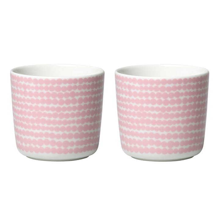 Räsymatto coffee cup without handle 20 cl 2-pack - Pink-white - Marimekko