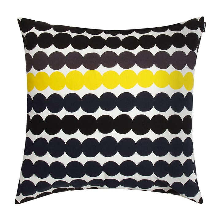 Räsymatto cushion cover - black-grey-yellow - Marimekko