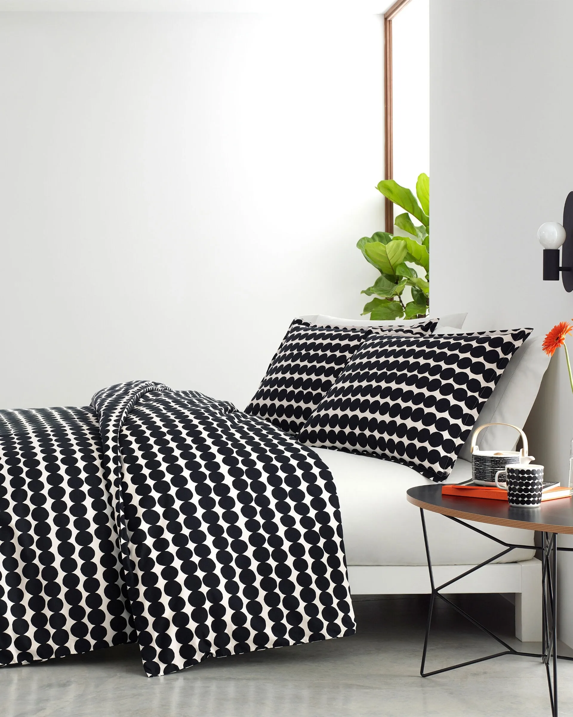 Räsymatto duvet cover 210x150 cm, Black-white Marimekko