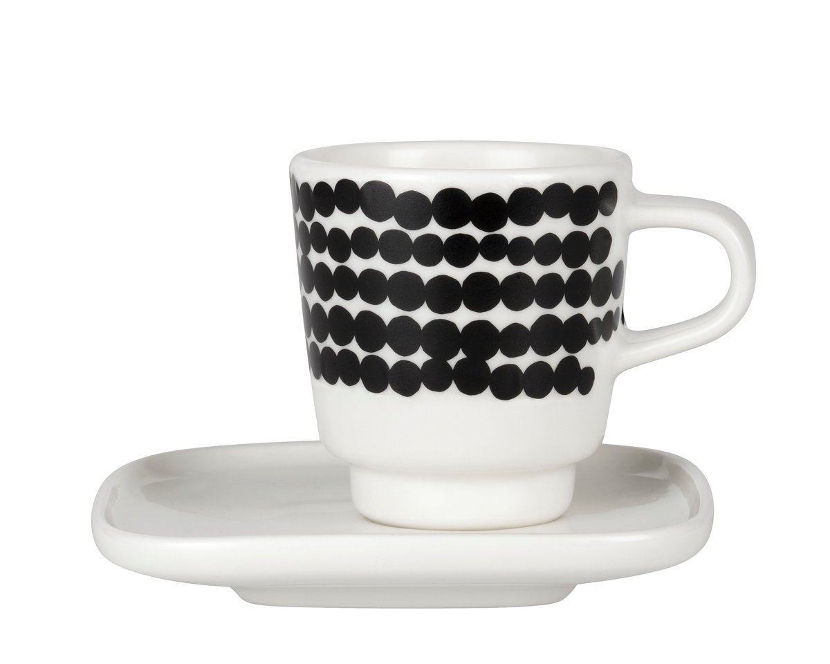Marimekko Räsymatto espresso cup black-white | Scandinavian Design | Espresso cups | Black