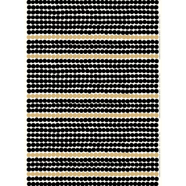 Räsymatto fabric 10 year anniversary - white-black-gold - Marimekko