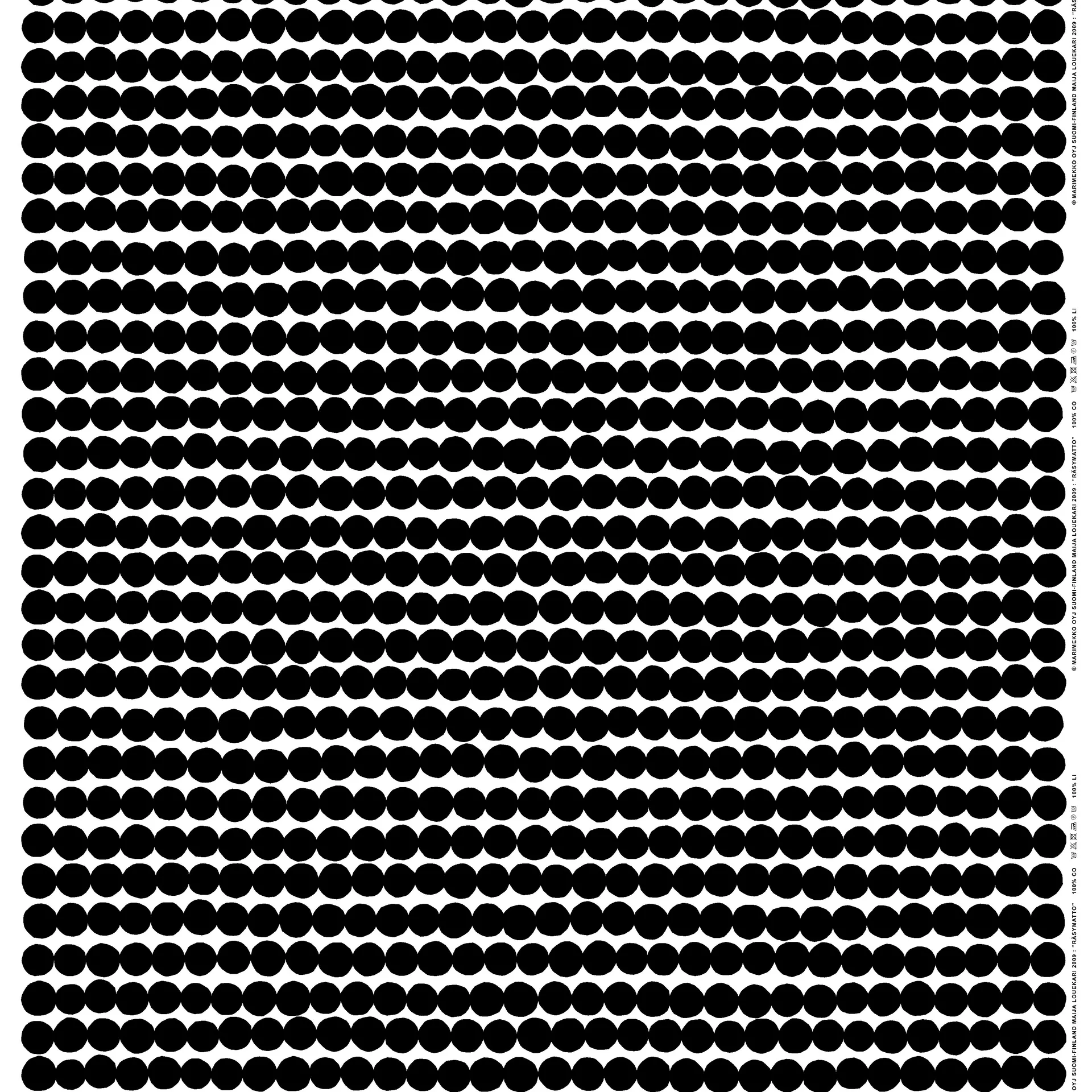 Räsymatto fabric, black-white Marimekko
