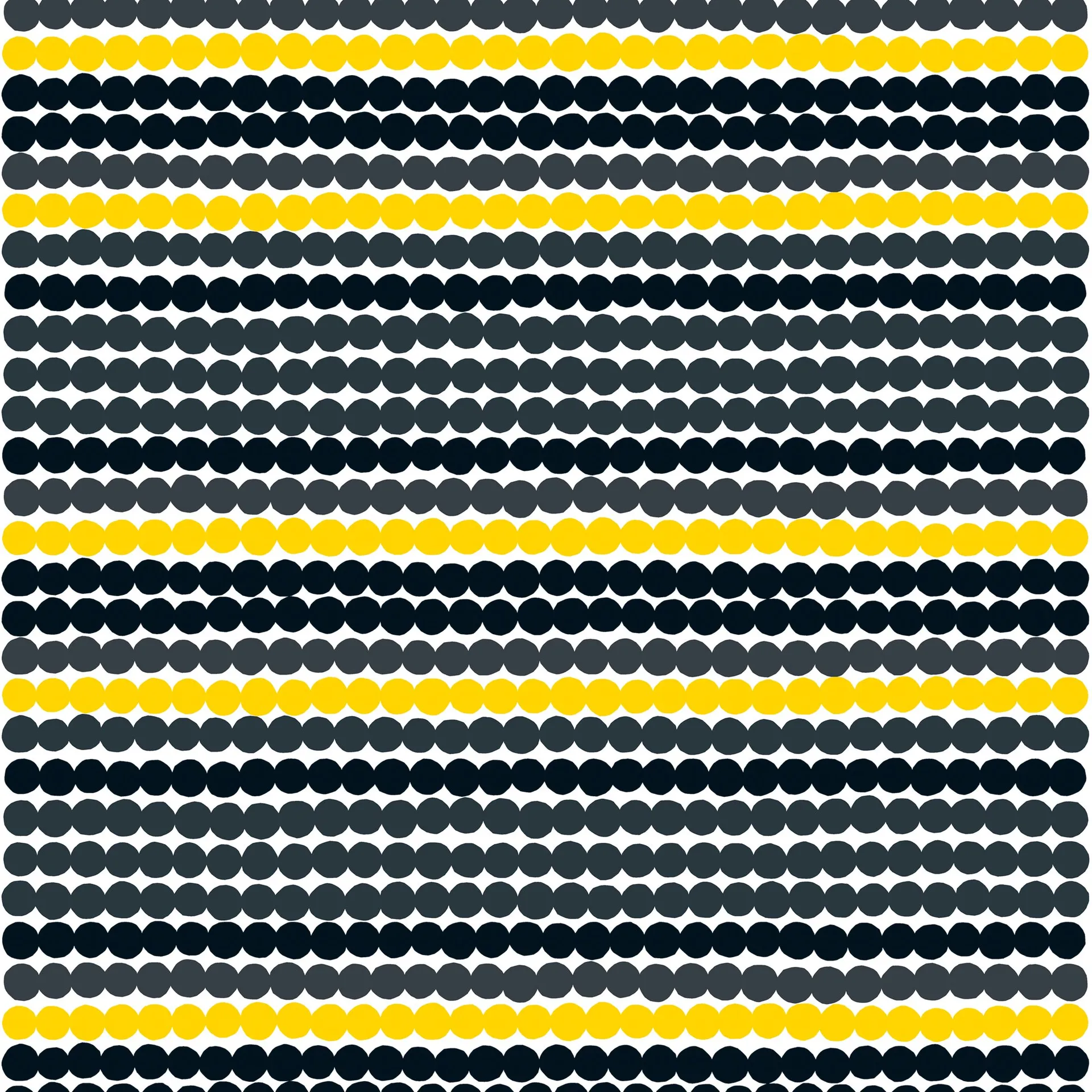 Räsymatto fabric, yellow-black Marimekko