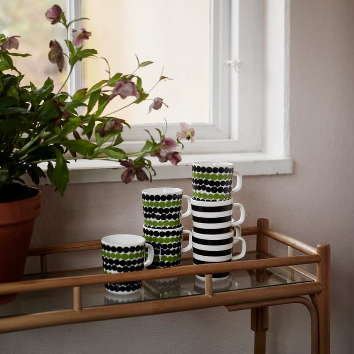 Räsymatto mug 25 cl - black-green-white - Marimekko