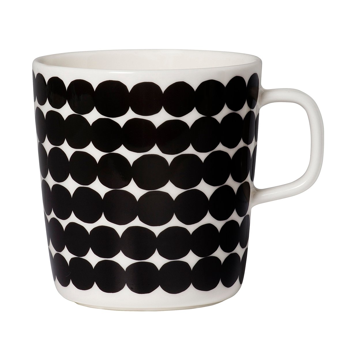 Marimekko Räsymatto mug 4 dl black-white | Scandinavian Design | Teacups | Black