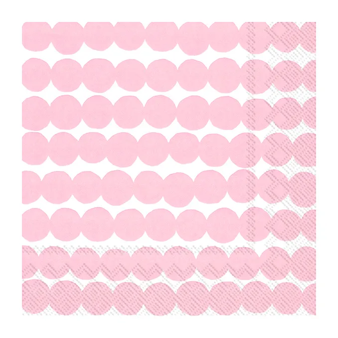 Räsymatto napkin 33x33 cm 20-pack, White rose Marimekko