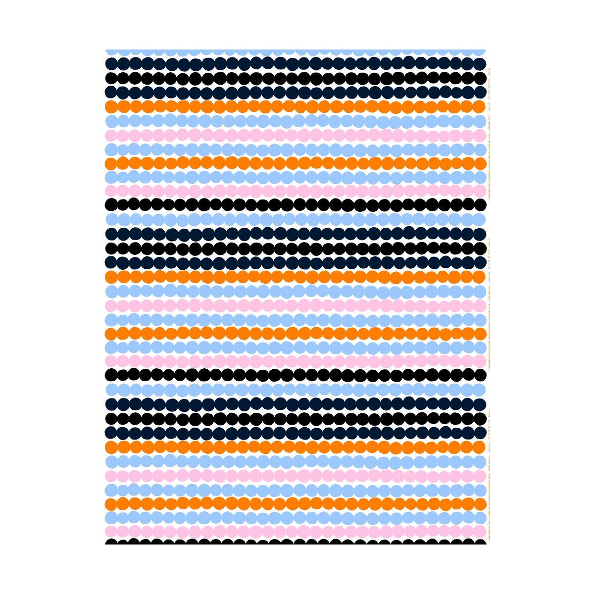 Marimekko Räsymatto oilcloth White-pink-light blue-black