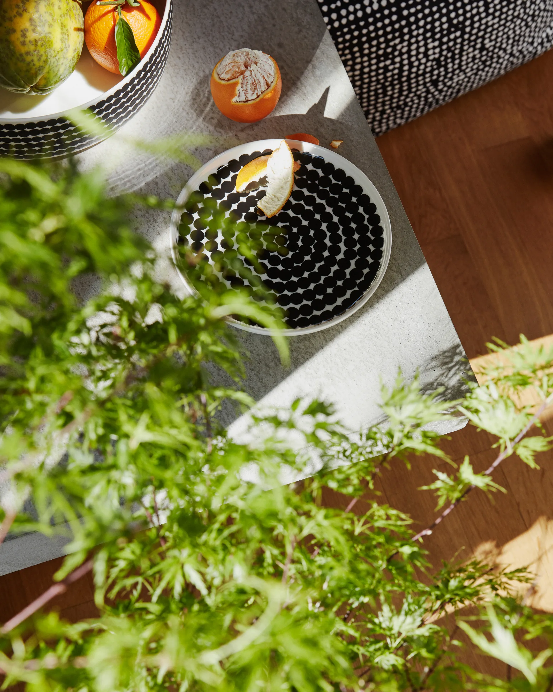 Räsymatto plate 20 cm, 6-pack black-white,  Marimekko