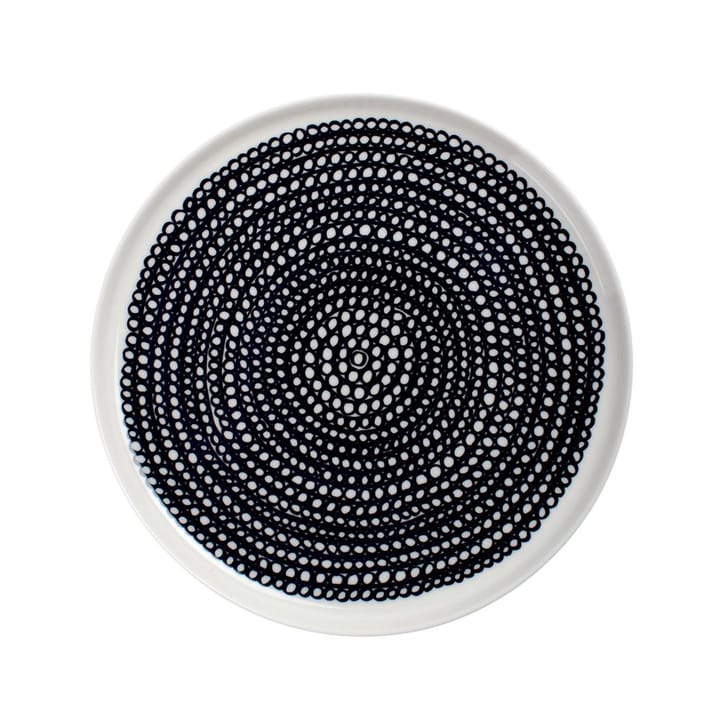 Räsymatto plate Ø 20 cm - black-white, small dots - Marimekko