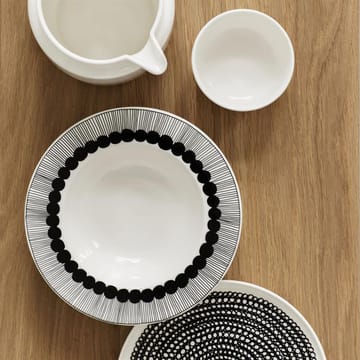 Räsymatto plate Ø 20 cm - black-white, small dots - Marimekko