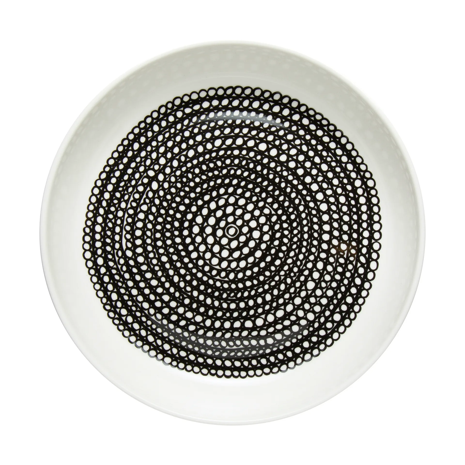 Räsymatto plate Ø20.5 cm, white-black Marimekko