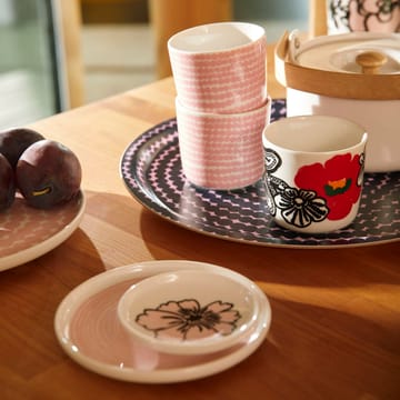 Räsymatto small plate Ø 13,5 cm - pink-white - Marimekko