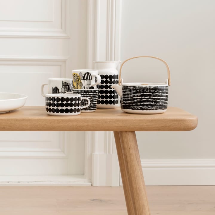 Räsymatto tea cup 25 cl, black-white Marimekko