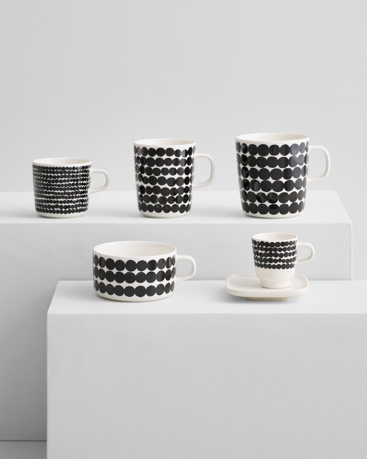 Räsymatto tea cup 25 cl, black-white Marimekko