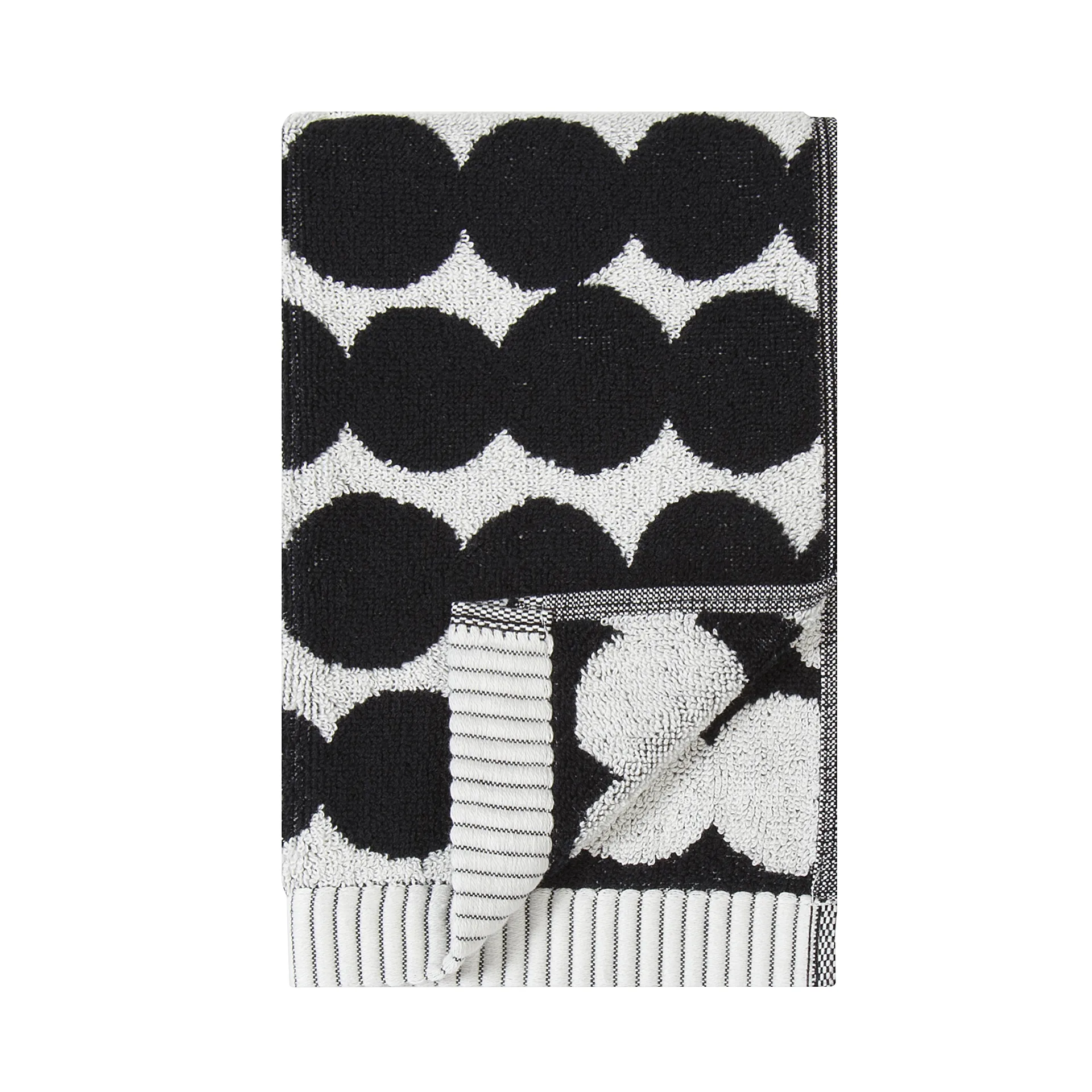 Räsymatto towel black, guest towel 30x50 cm Marimekko