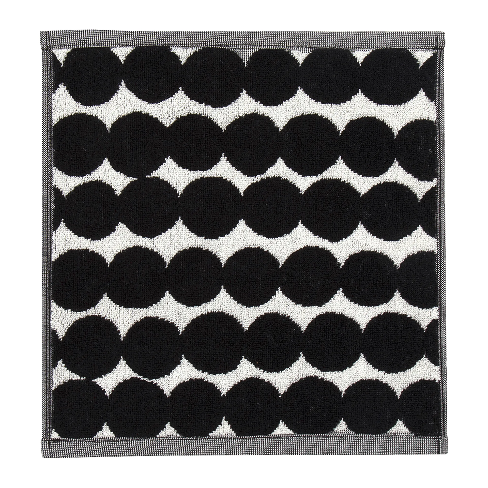 Räsymatto towel black, Minitowel 30x30 cm Marimekko