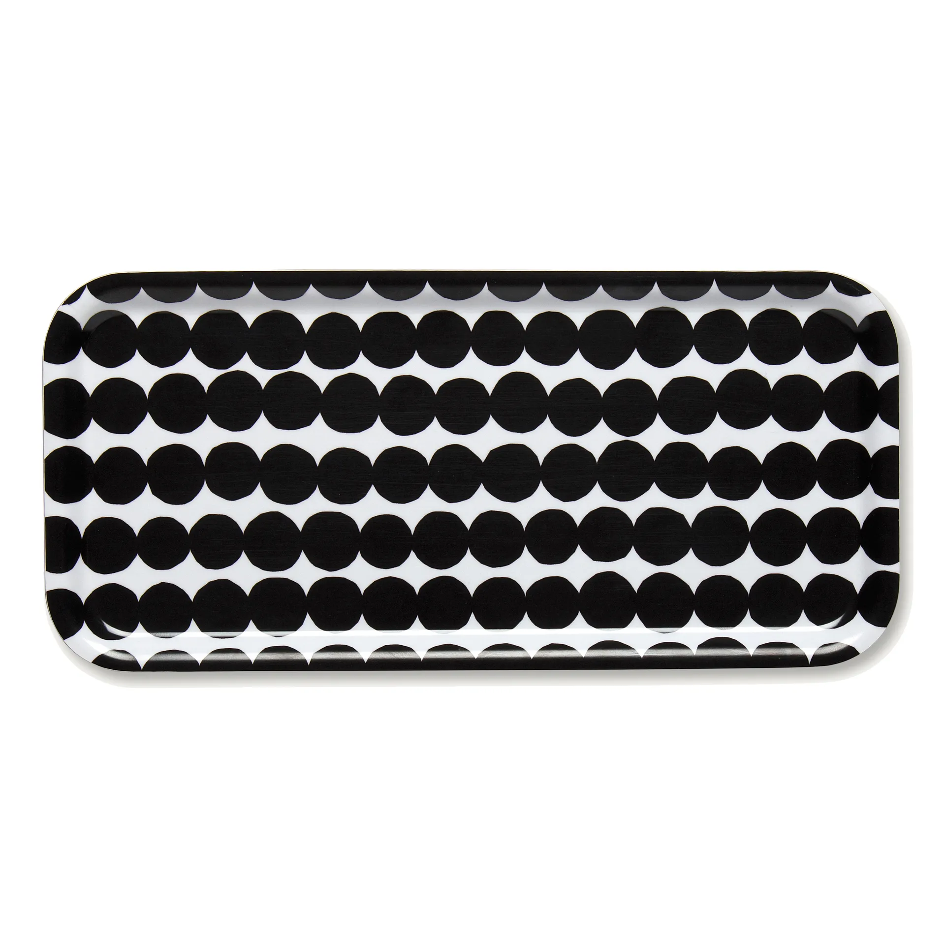 Räsymatto tray 15x32 cm, Black-white Marimekko