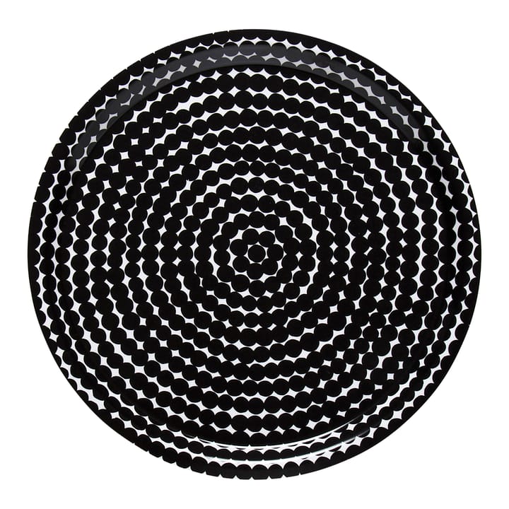 Räsymatto tray Ø31 cm - Black-white - Marimekko