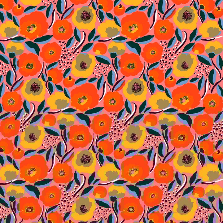 Rosarium oilcloth - red-blue-yellow - Marimekko