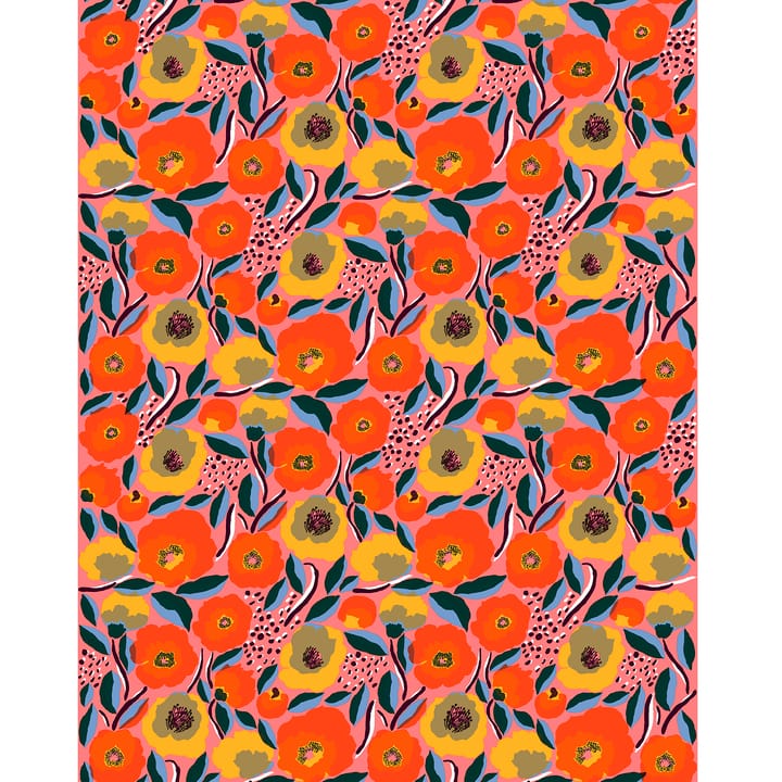 Rosarium oilcloth - red-blue-yellow - Marimekko