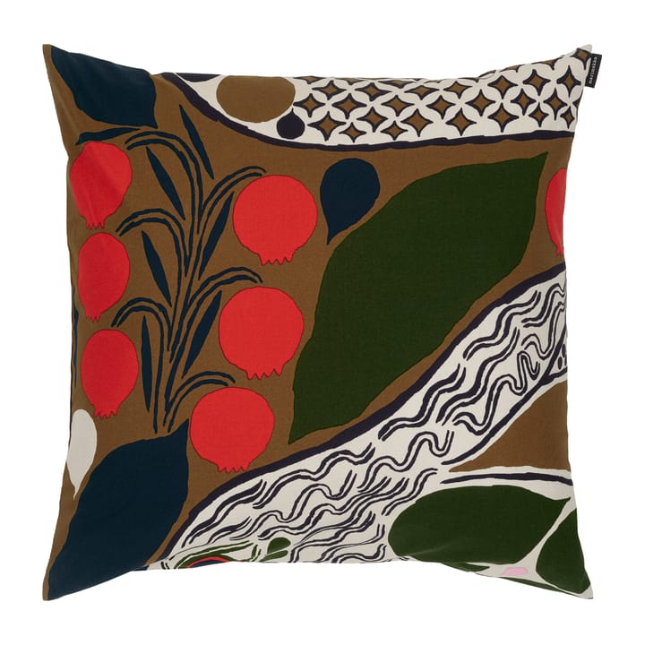 Rusakko pillowcase 50x50 cm - brown-dark blue-red - Marimekko
