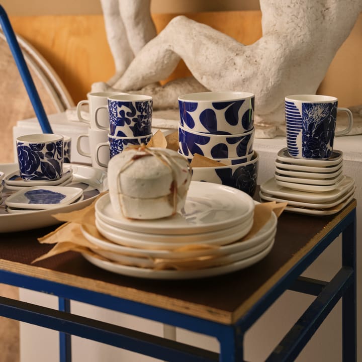 Ruudut plate 10x10 cm 2-pack - blue-white - Marimekko