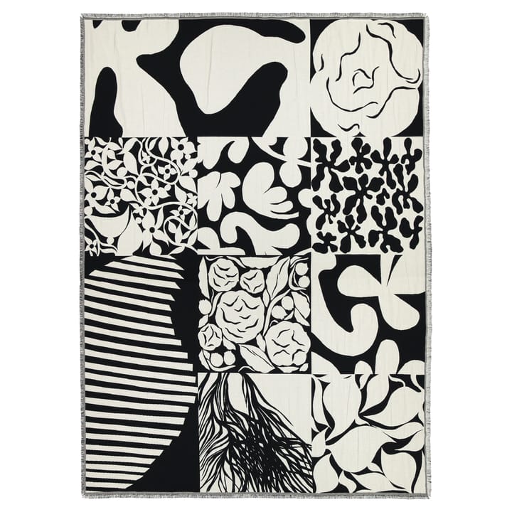 Ruudut throw 130x180 cm - black and white - Marimekko