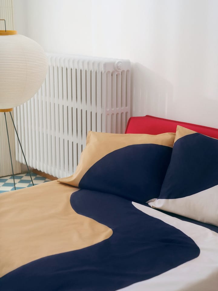 Seireeni duvet cover 150x210 cm, Beige-dark blue-natural white Marimekko