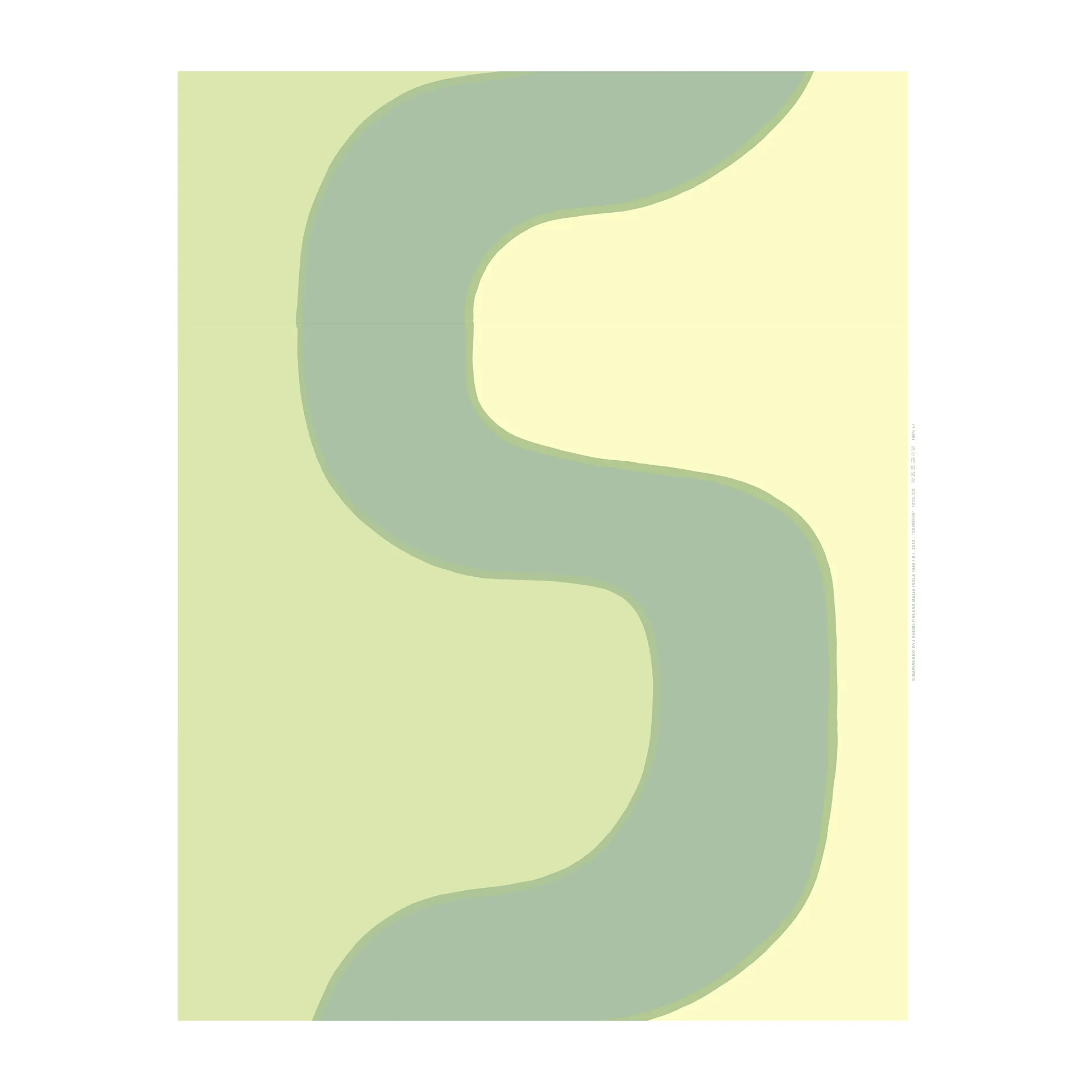 Seireeni fabric, Green-gold Marimekko