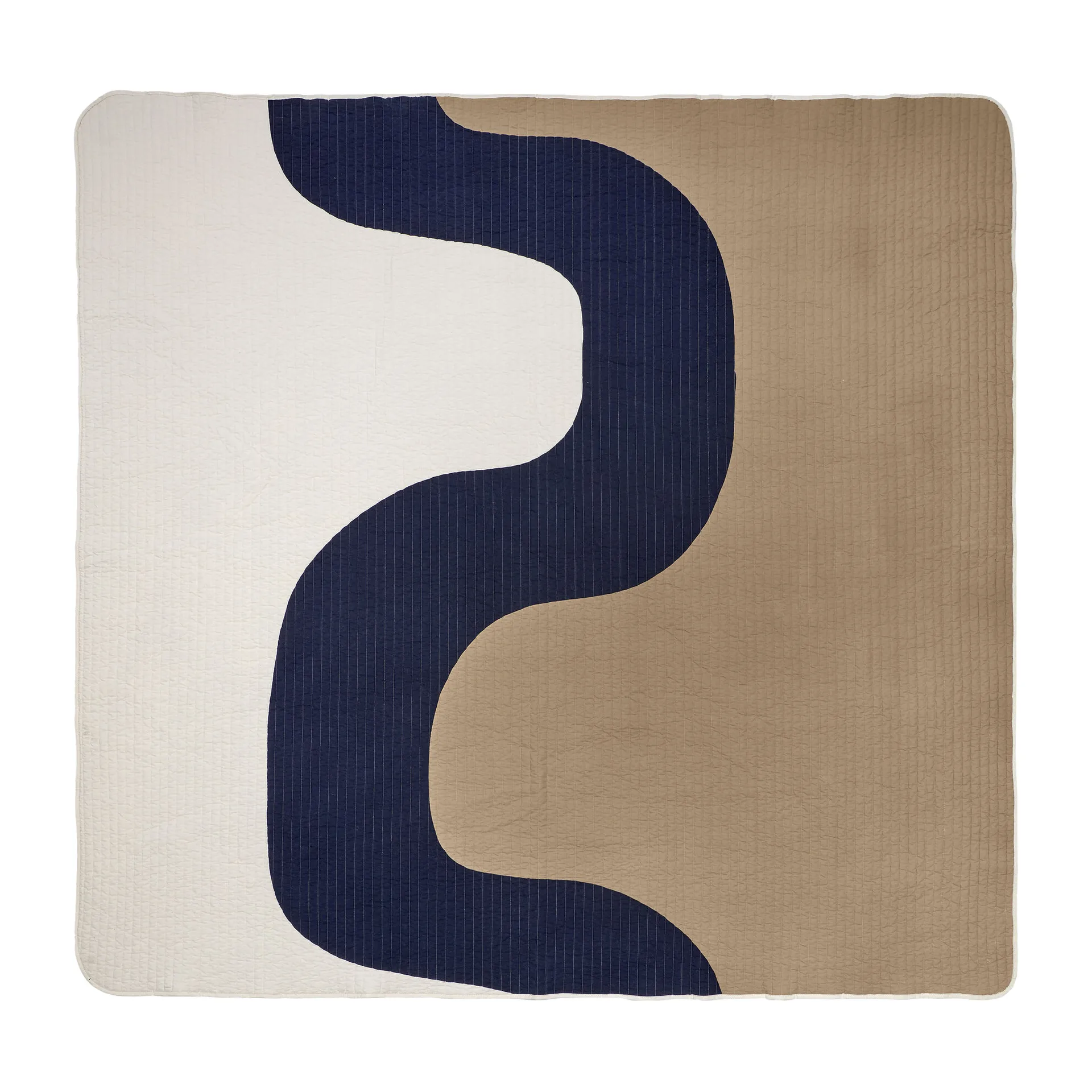 Seireeni throw 234x260 cm, Beige-dark blue-natural white Marimekko
