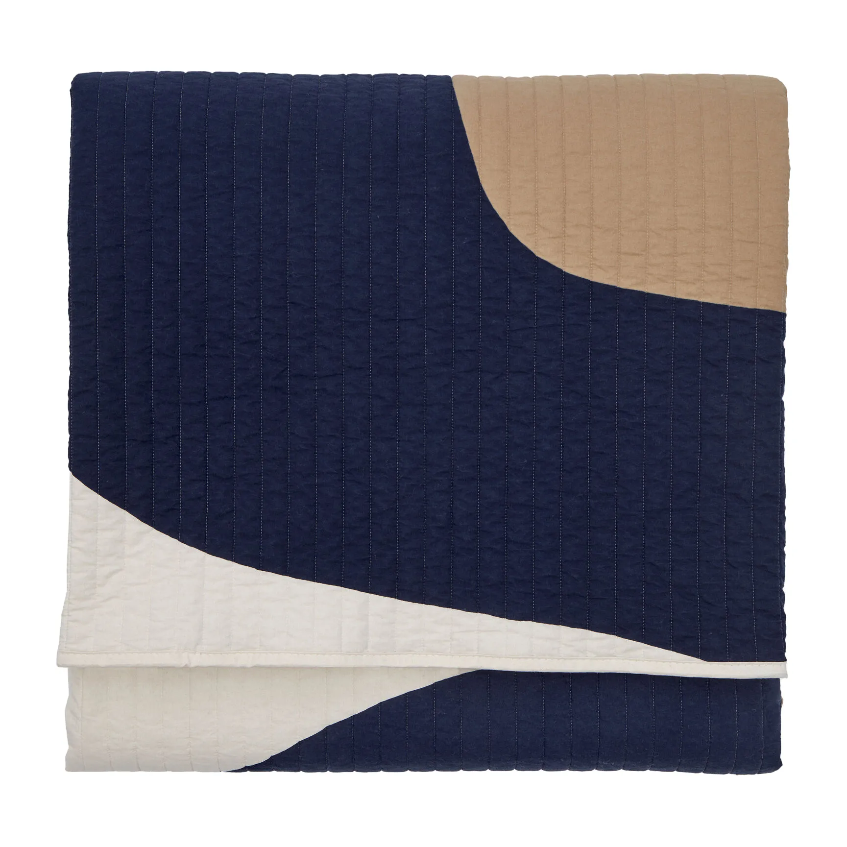 Seireeni throw 234x260 cm, Beige-dark blue-natural white Marimekko