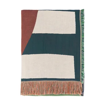 Siirto throw jacquard 140x180 cm - Powder-d. blue-l. blue-coral - Marimekko