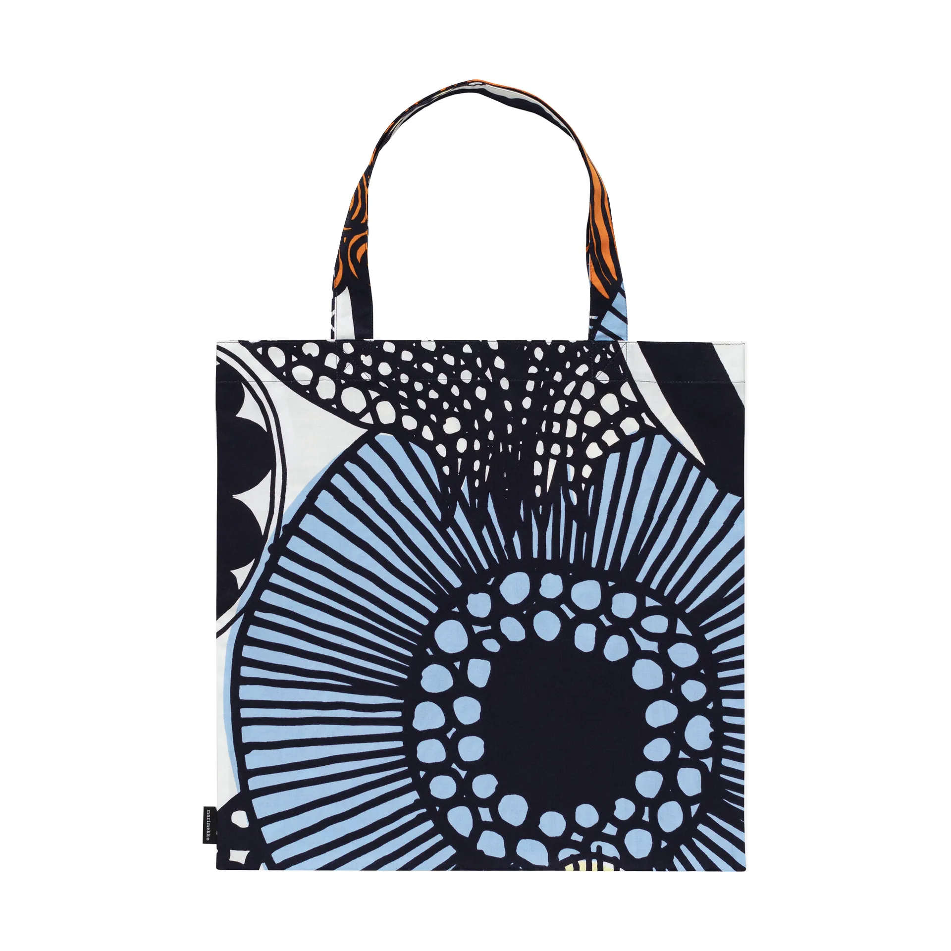Siirtolapuutarha bag 43x44 cm, White-yellow-orange-light blue Marimekko
