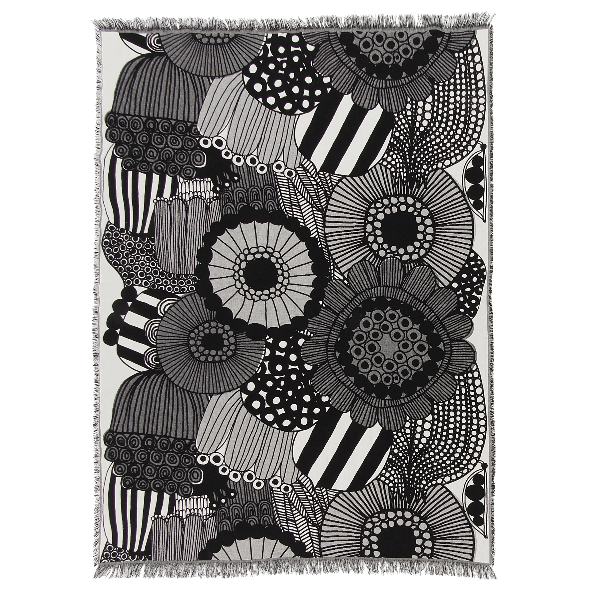 Siirtolapuutarha blanket 130x180 cm, Off white-black Marimekko